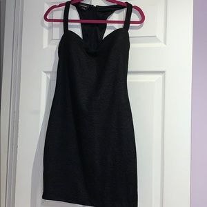 Bebe black stretchy evening dress